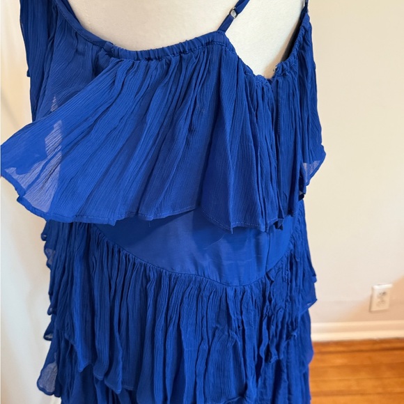 Anthropologie | Royal Blue High-Low Ruffle Dress - Picture 6 of 10